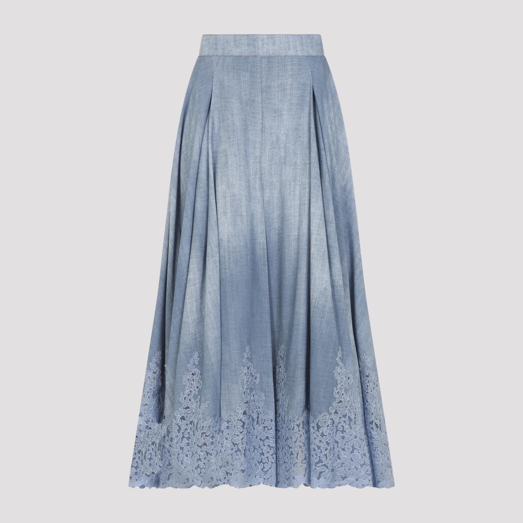 ermanno scervino viscose midi skirt blue - women