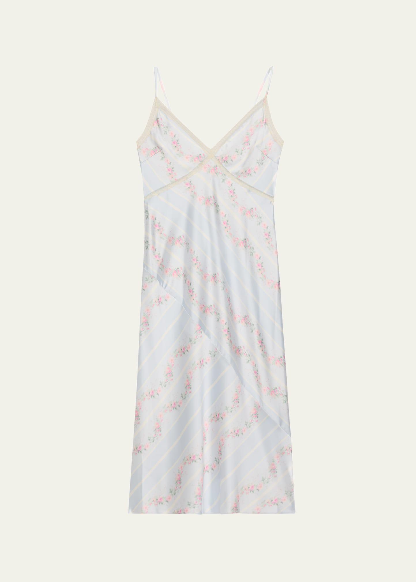 ermon lace-trim midi slip dress