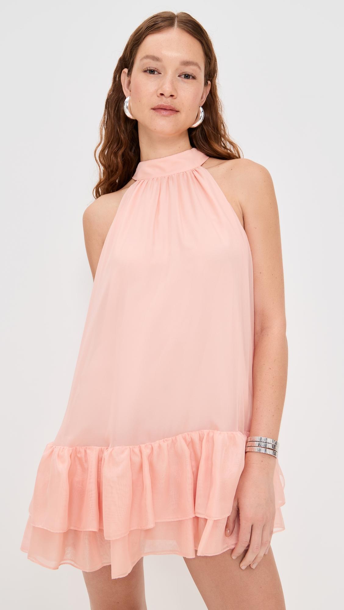 erna tie back halter neck tiered dress