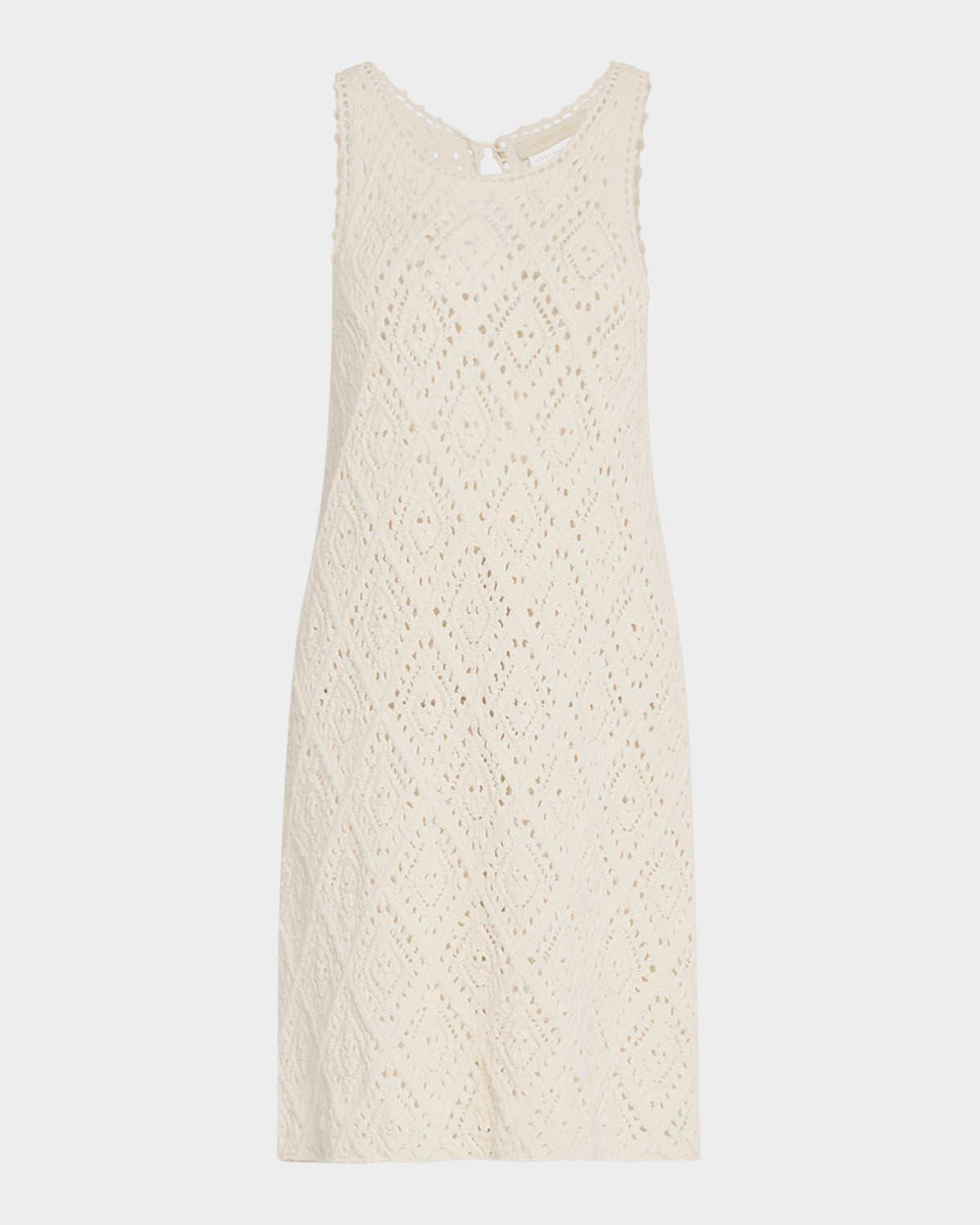 escarlett pointelle-knit cotton mini dress