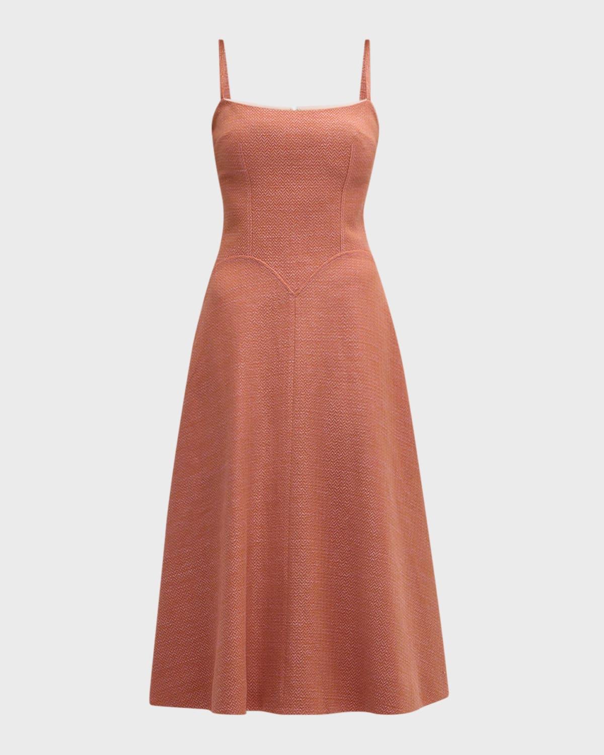 esha sleeveless linen midi dress
