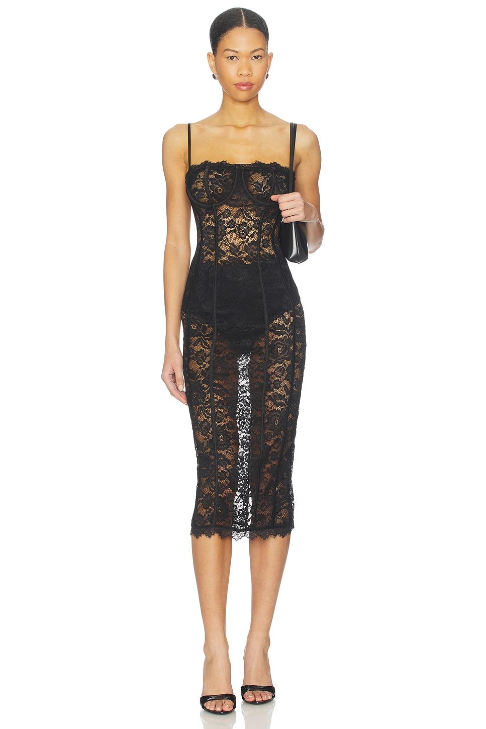 esme corset midi dress