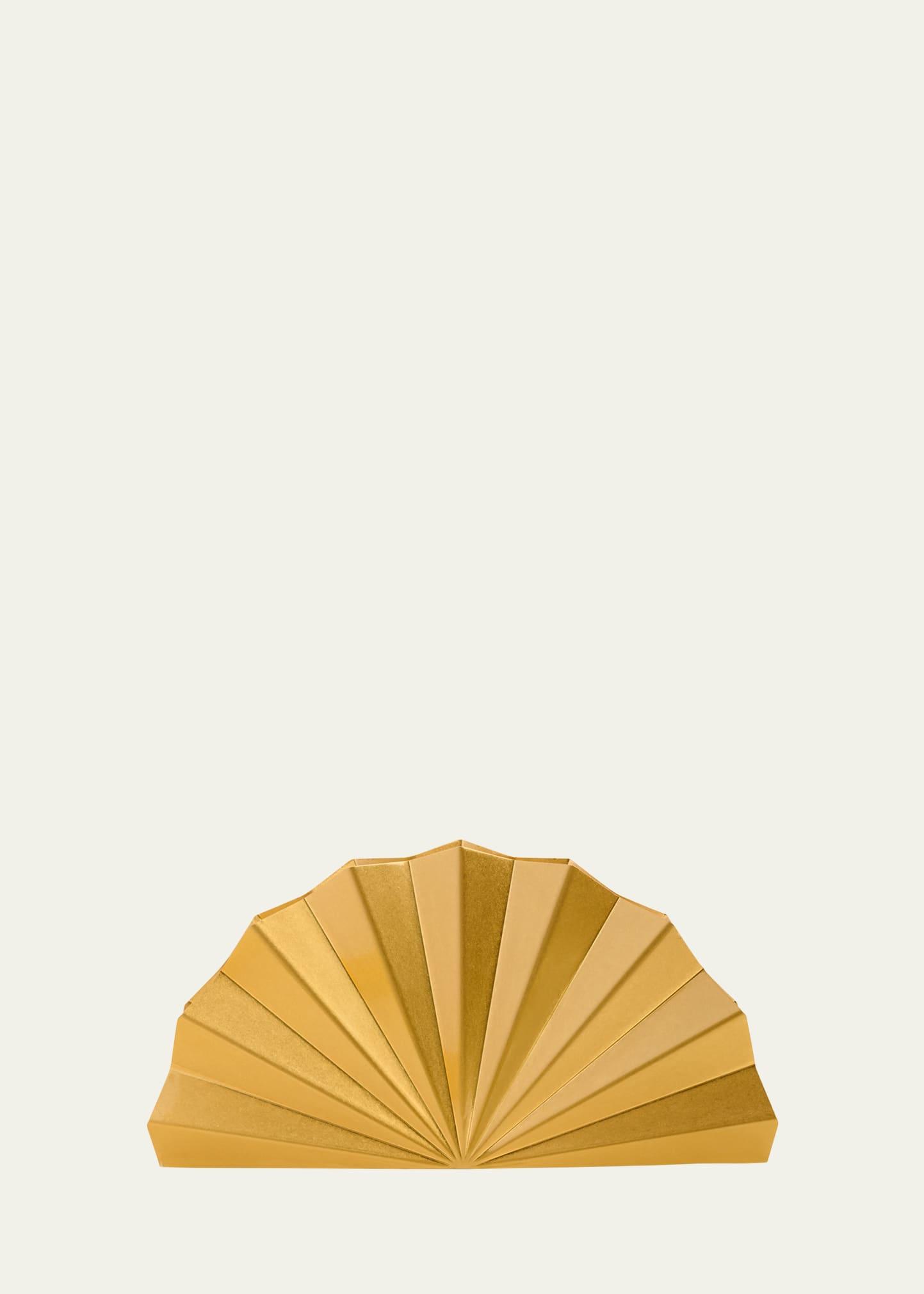 esme fan brass clutch bag