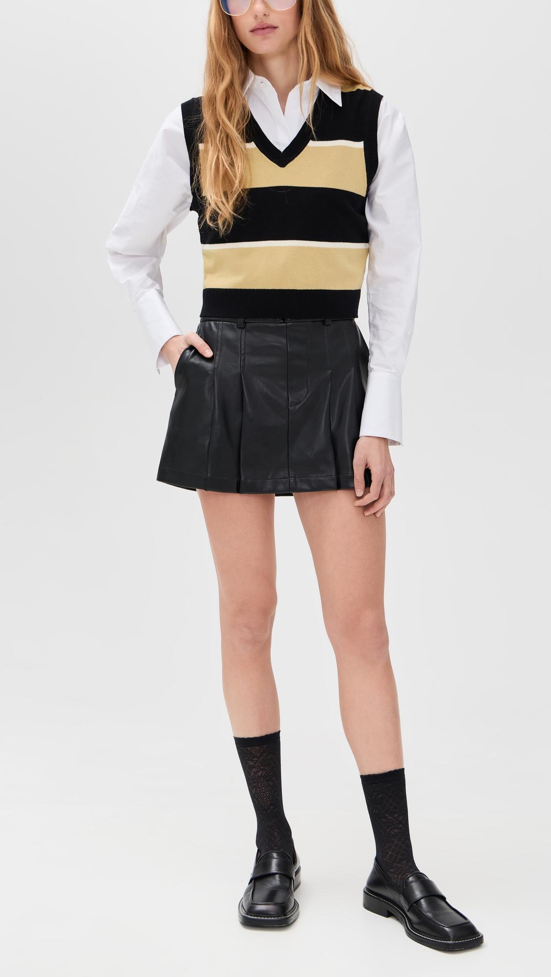 esme faux leather skort