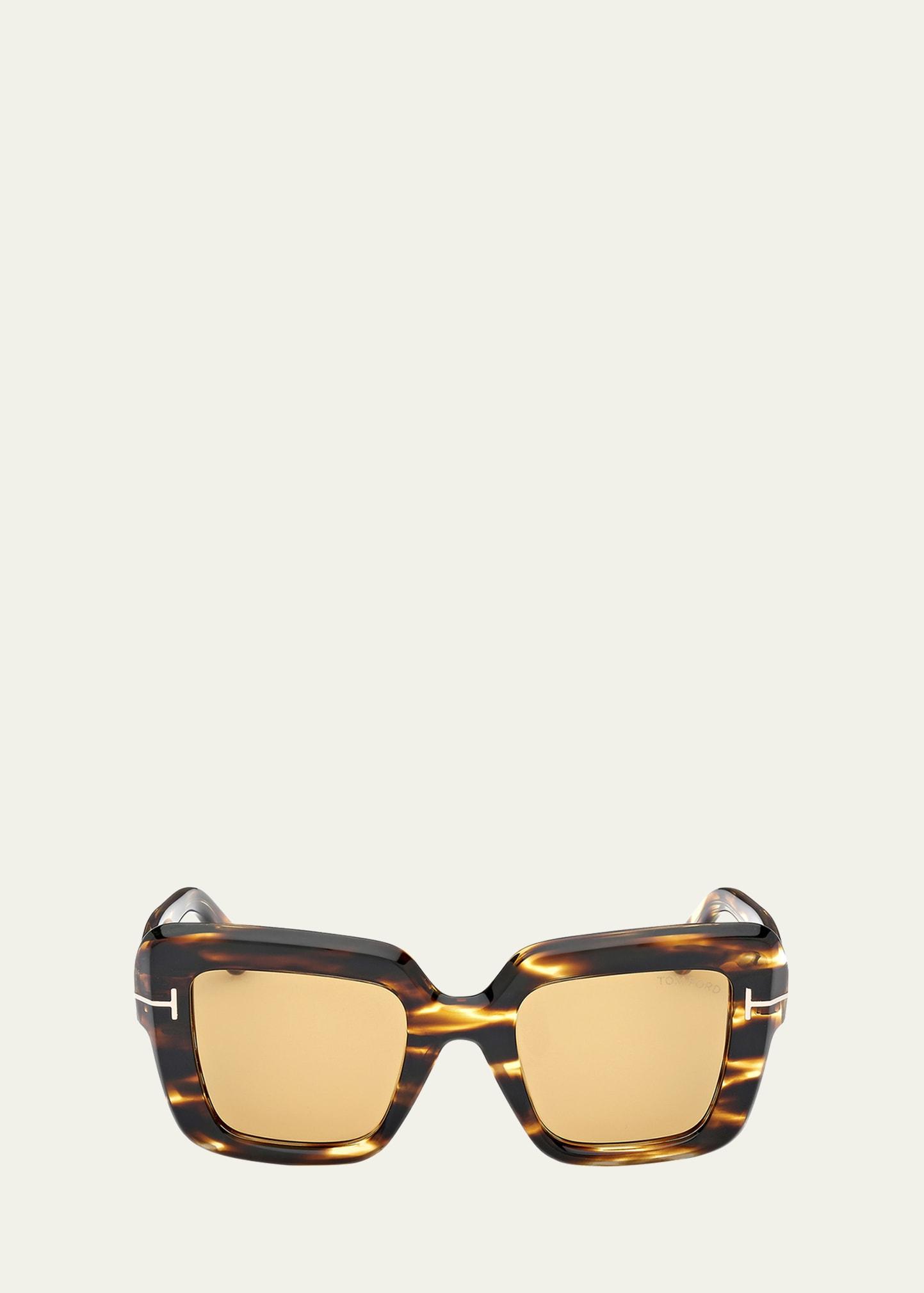 esme patterned acetate square sunglasses