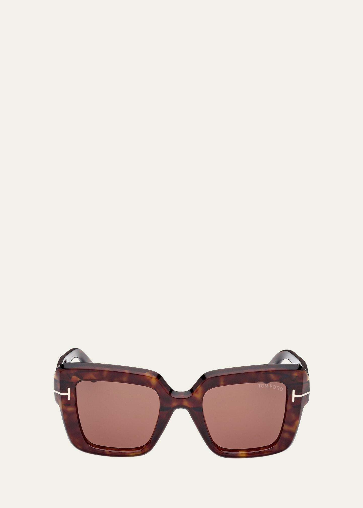 esme tortoise acetate square sunglasses