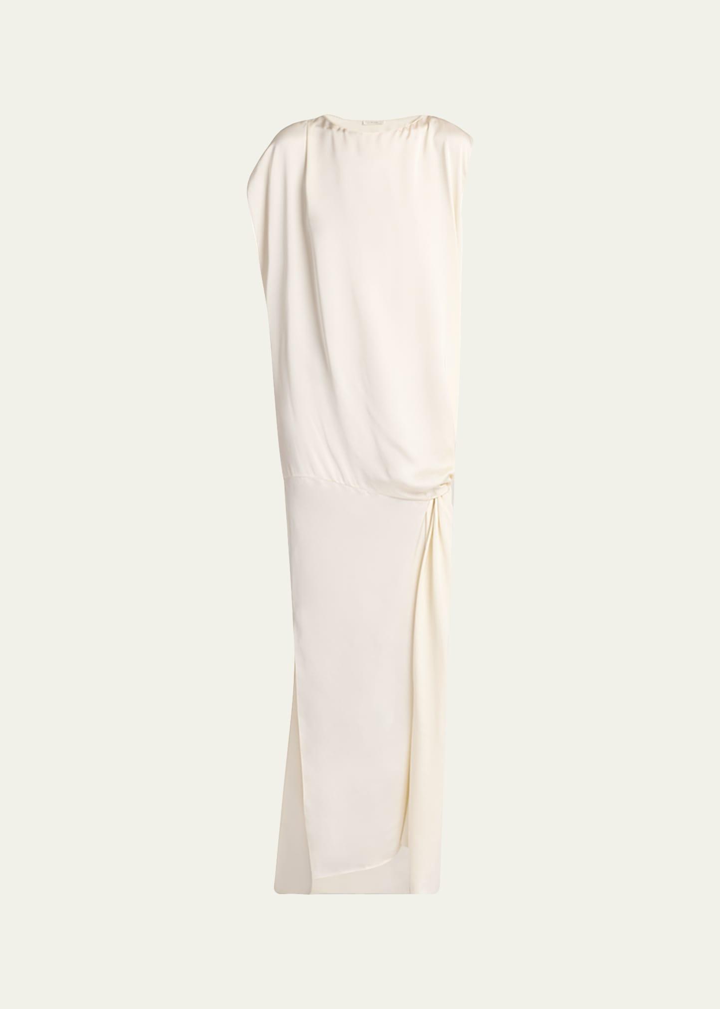 esmee twisted satin maxi shift dress