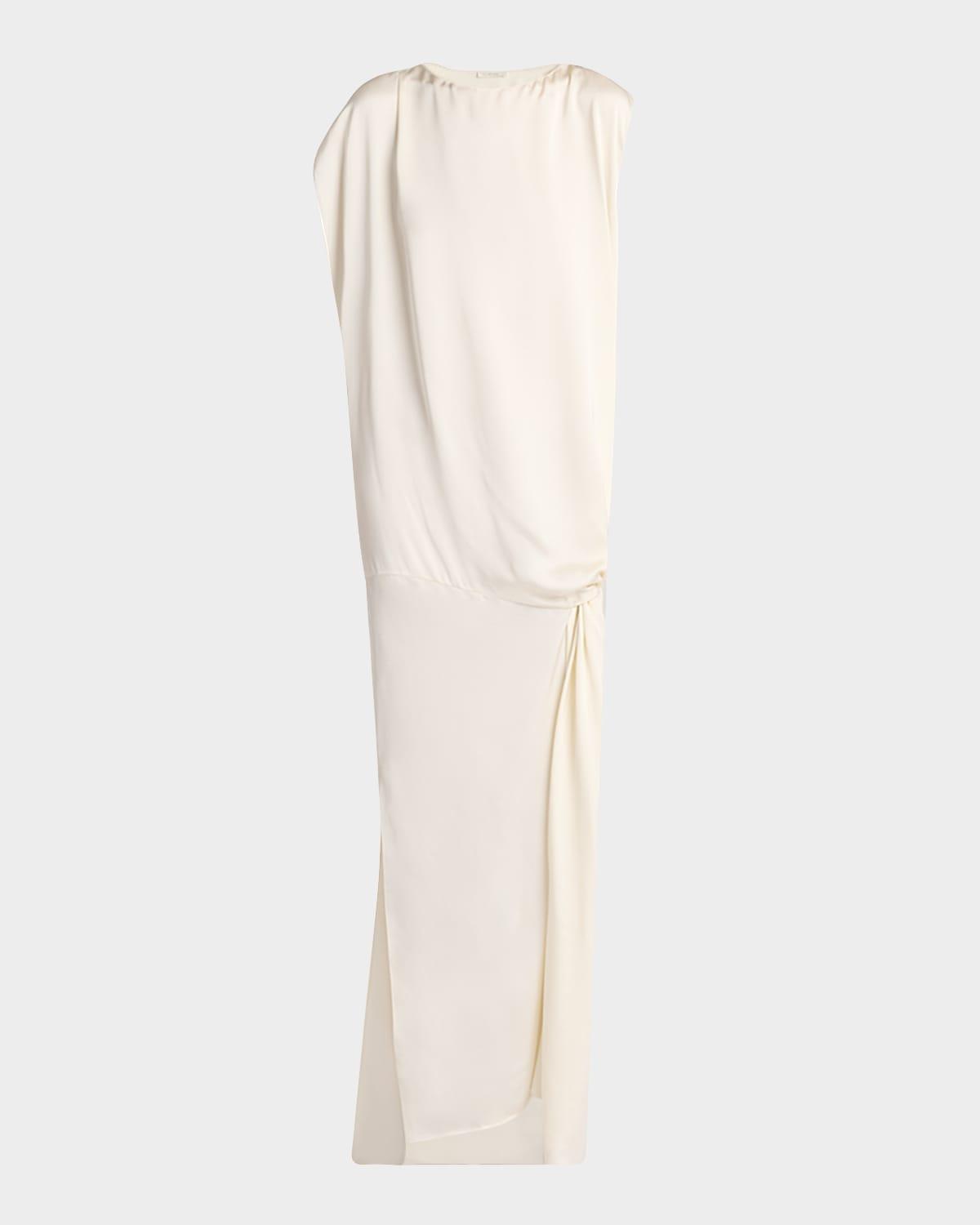 esmee twisted satin maxi shift dress
