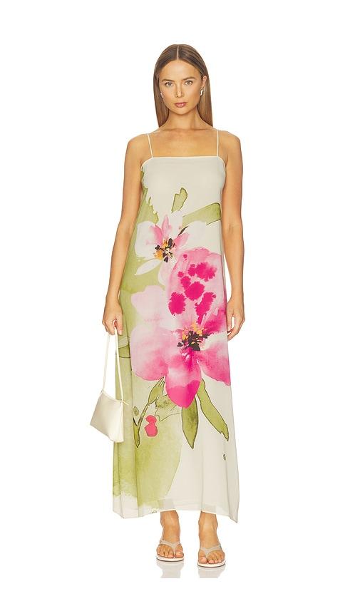 especia java tropical long dress in green,pink.