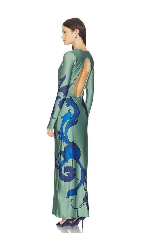 especia lim in bloom maxi dress in sage,royal.