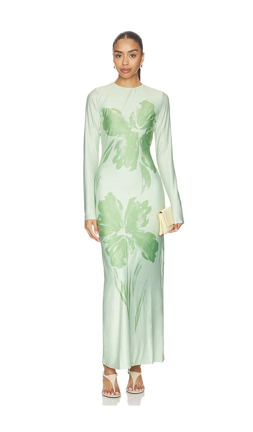 especia lim puhi long dress in green.
