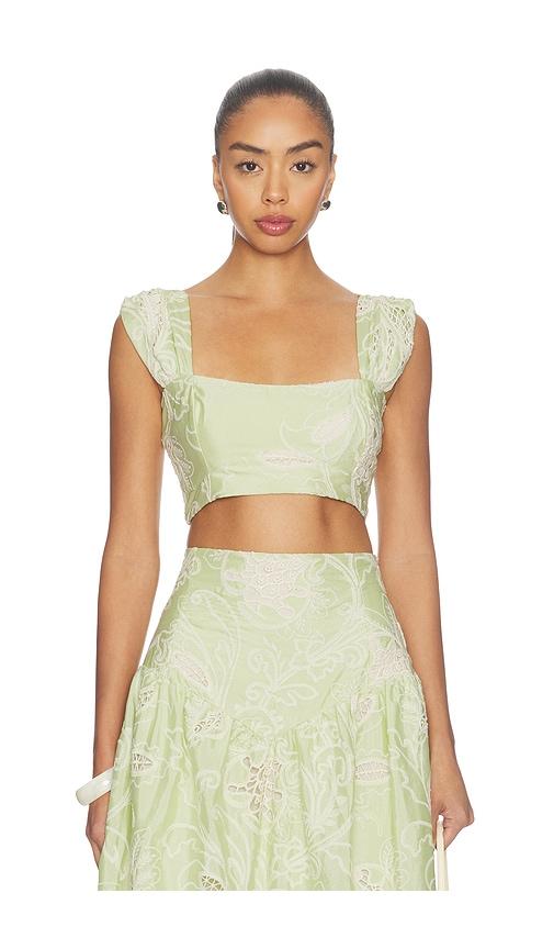 especia margarita crop top in green.