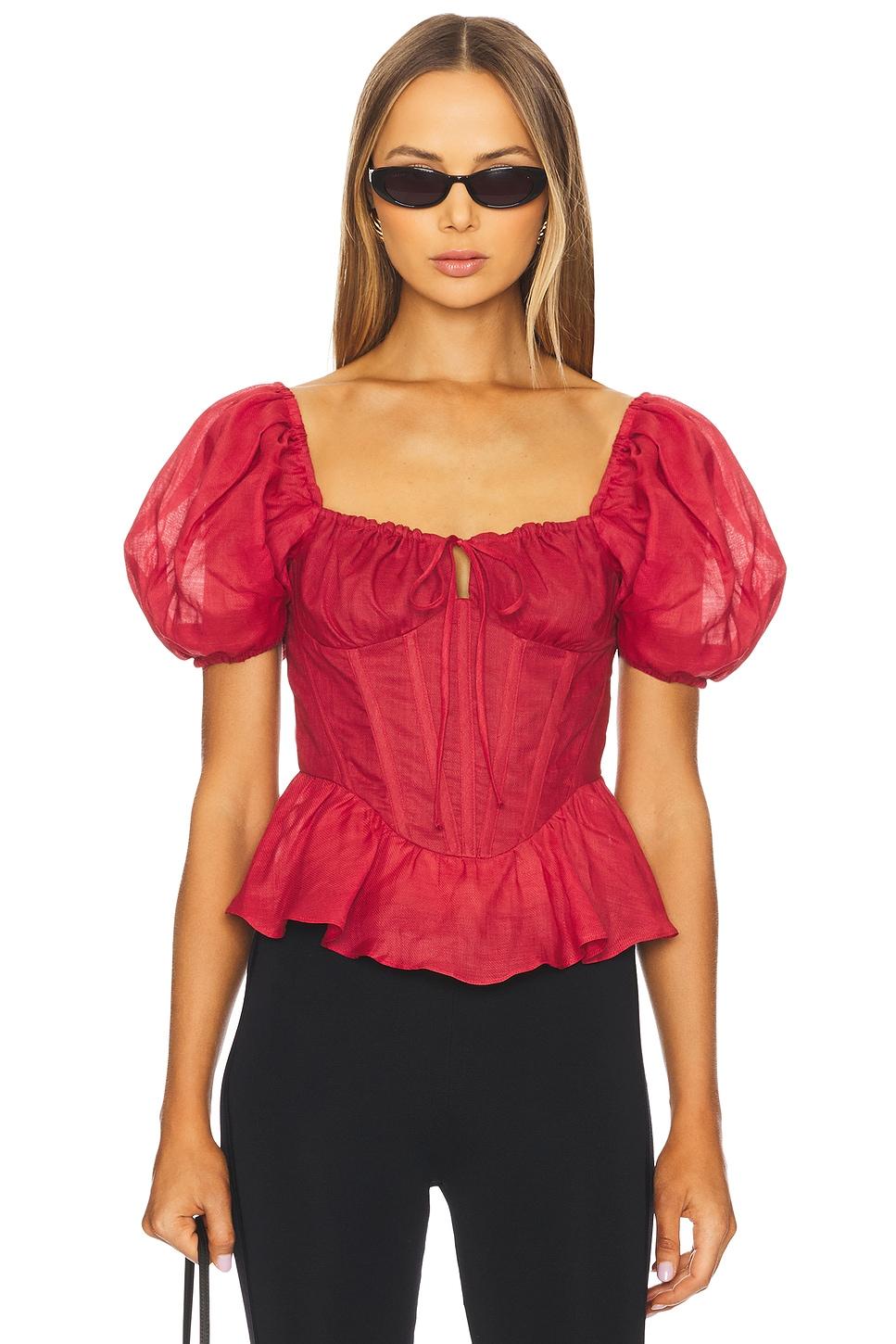 esra puff sleeve corset top