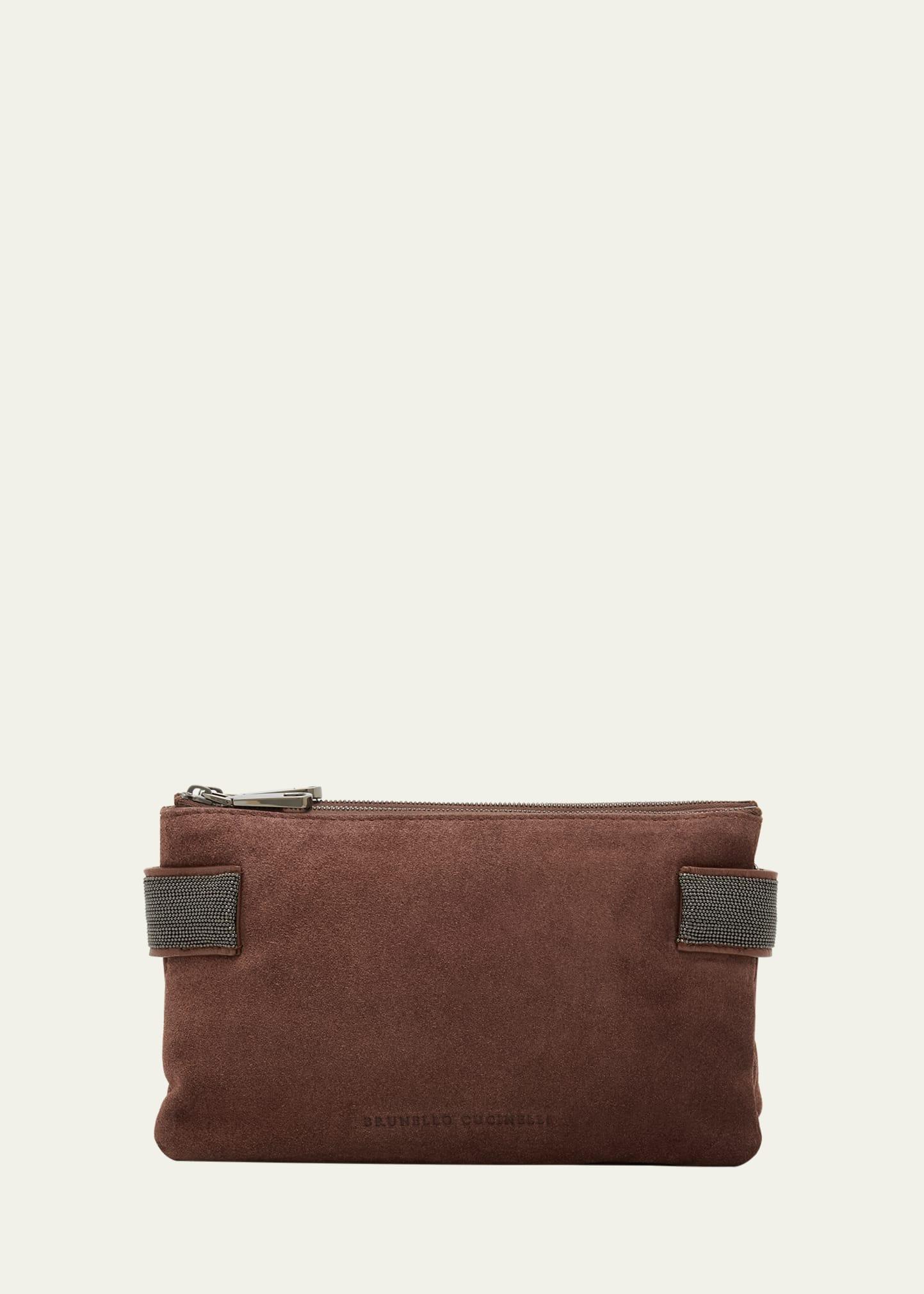 essence mini monili calfskin suede shoulder bag