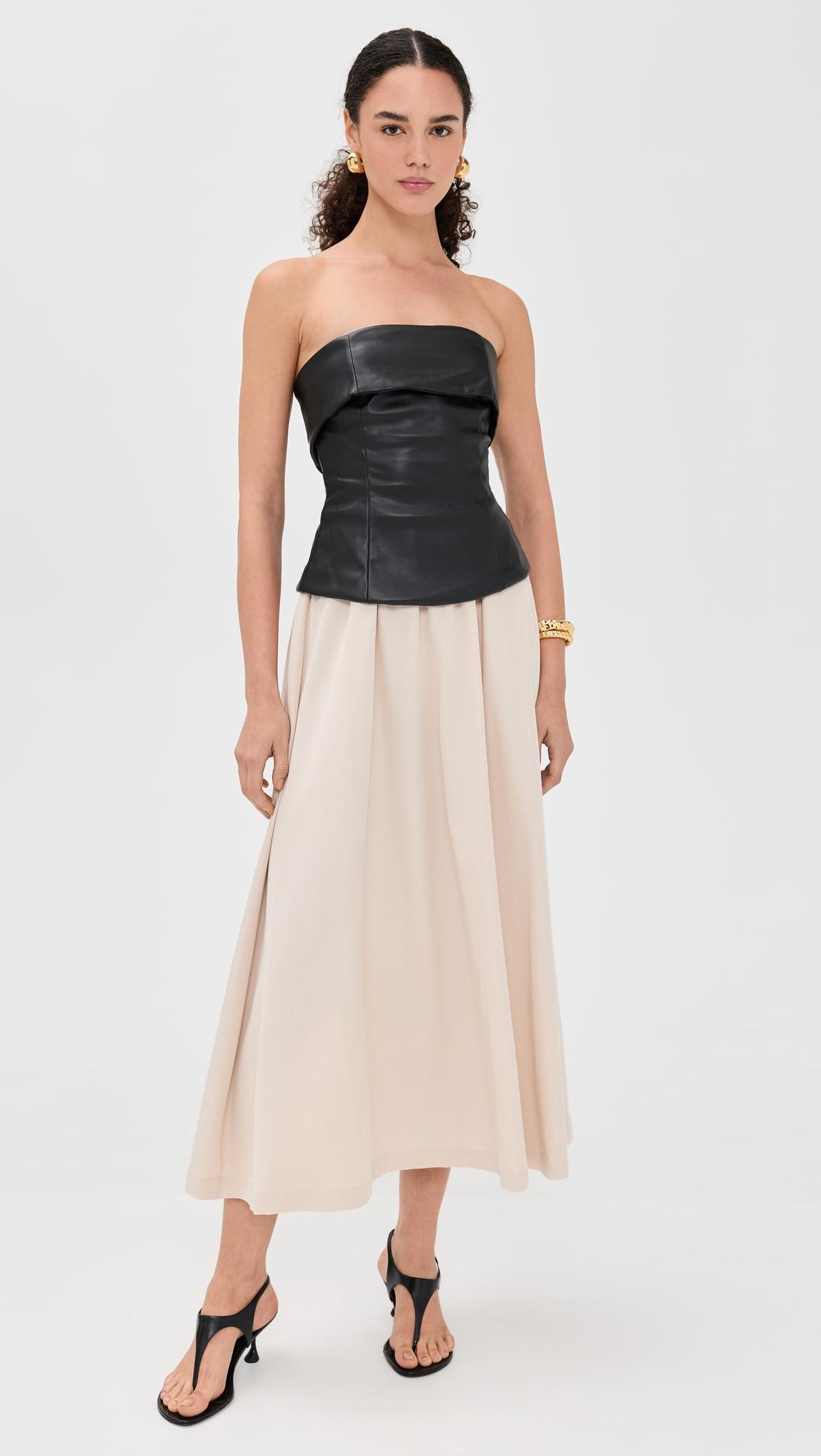 essence mixed media midi dress