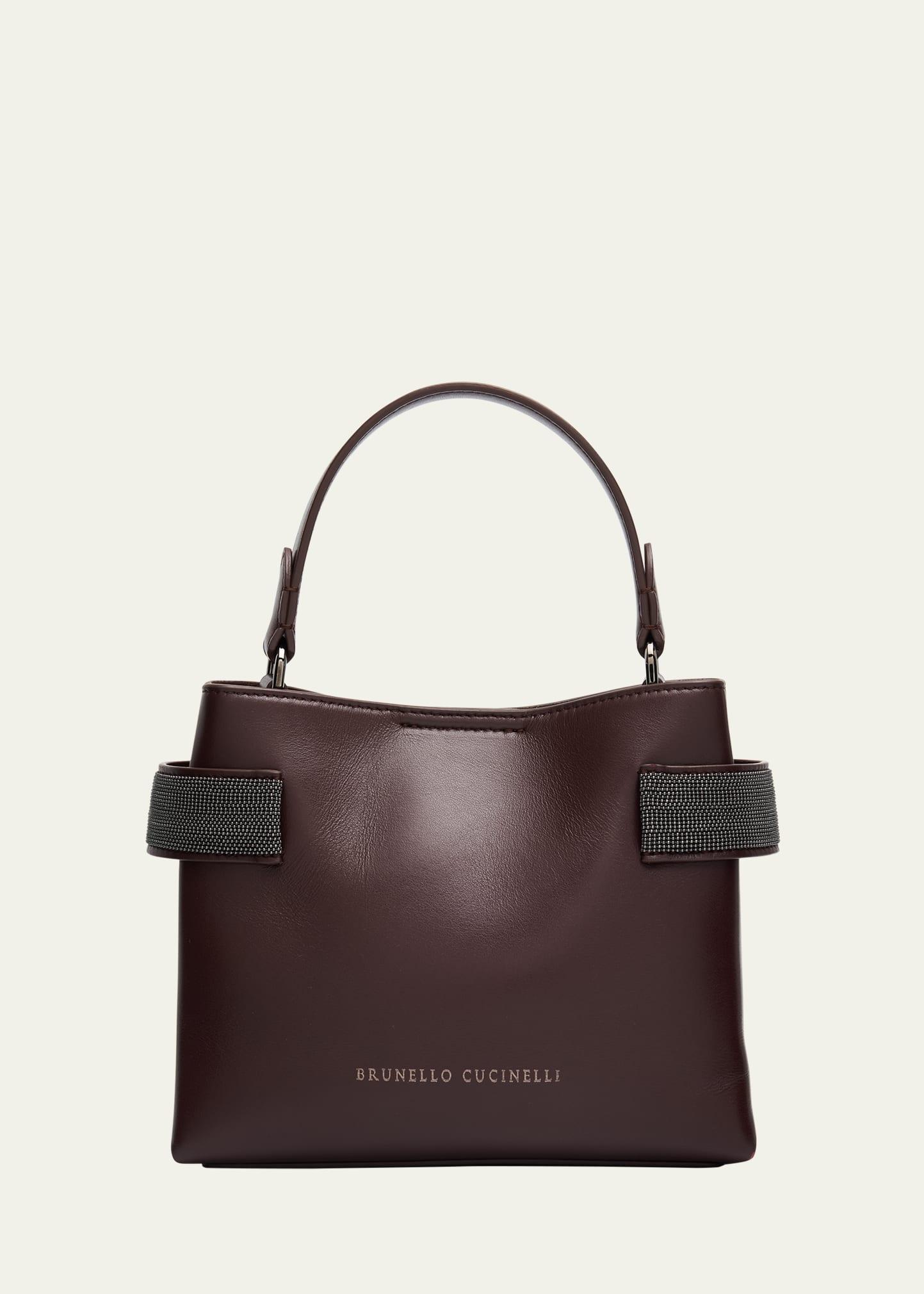 essence monili leather top-handle bag