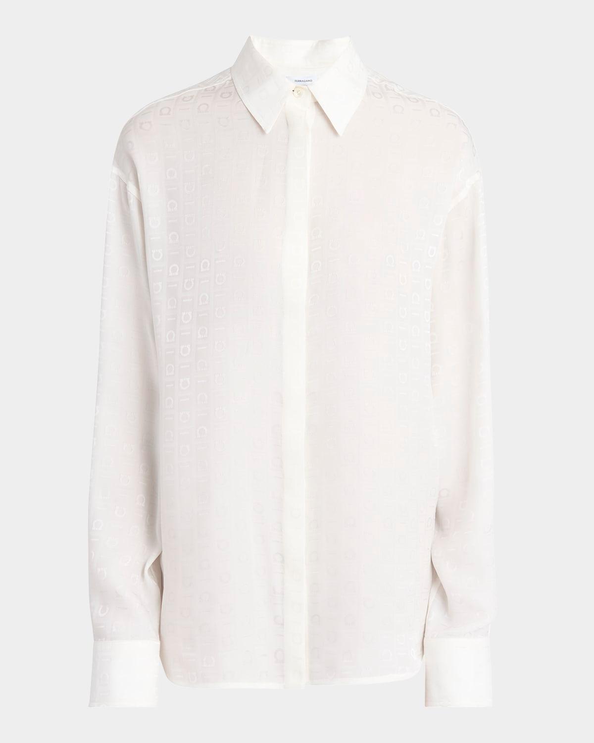 essential gancio logo button-down blouse