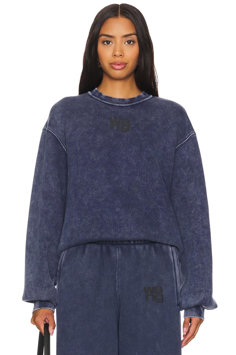 essential terry crew sweatshirt w/ puff paint logo