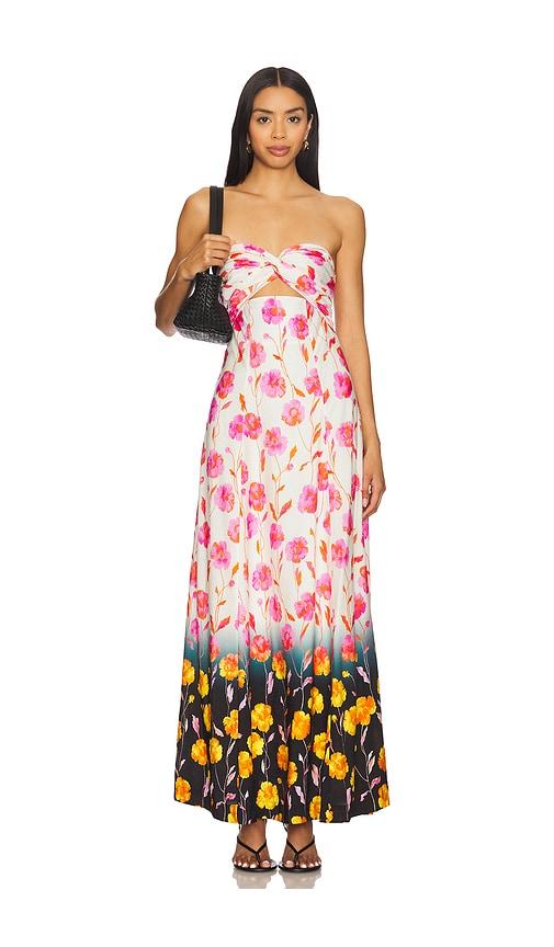 essentiel antwerp heorgia midi dress in ivory,pink.