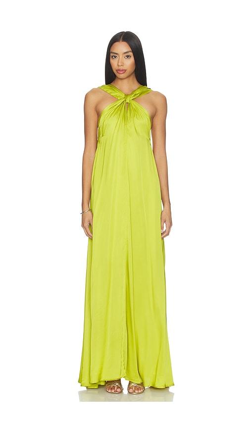 essentiel antwerp jaycee halterneck maxi dress in yellow.