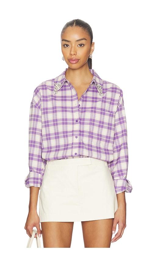essentiel antwerp juices oversized shirt in lavender.
