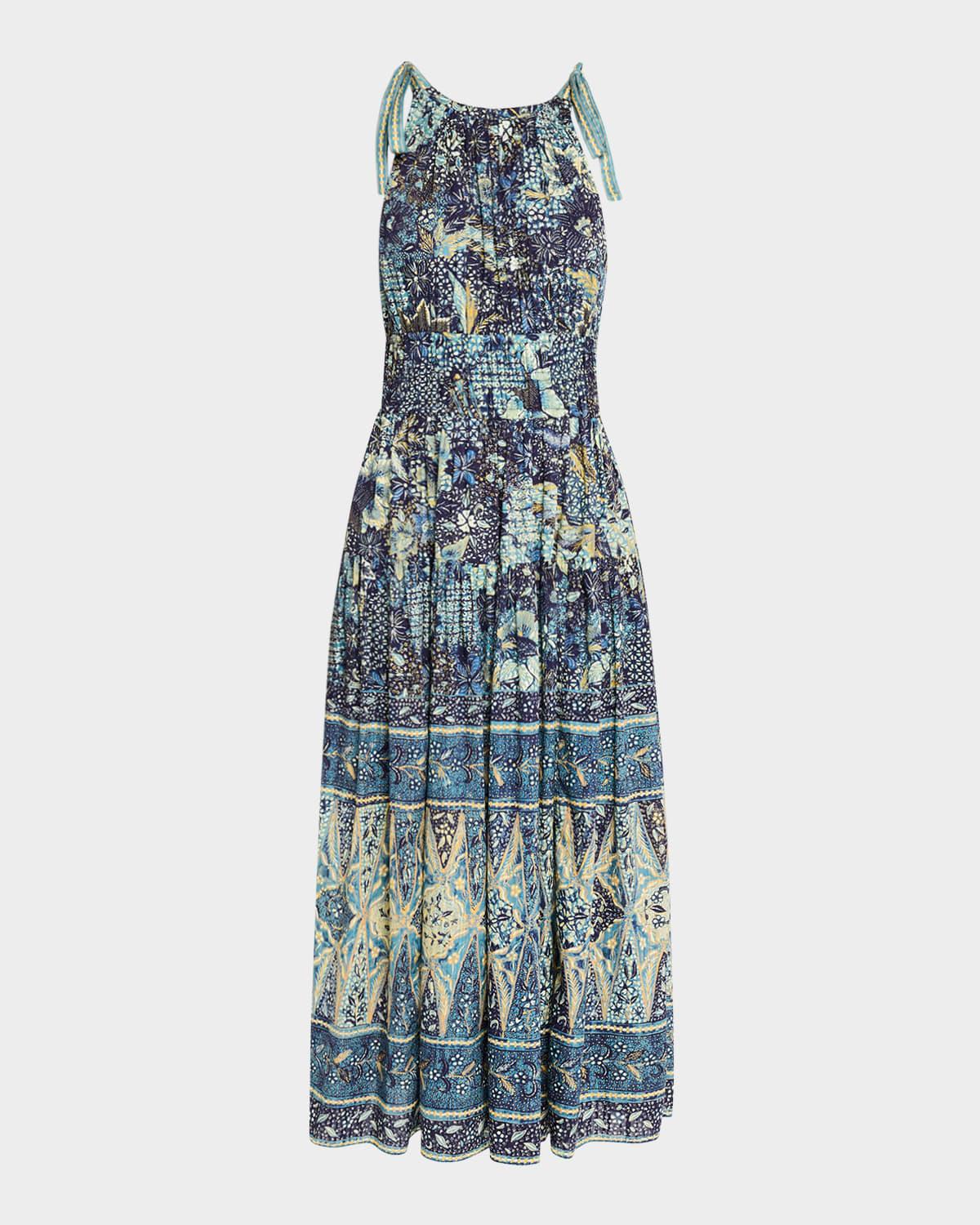 essie printed sleeveless midi dress