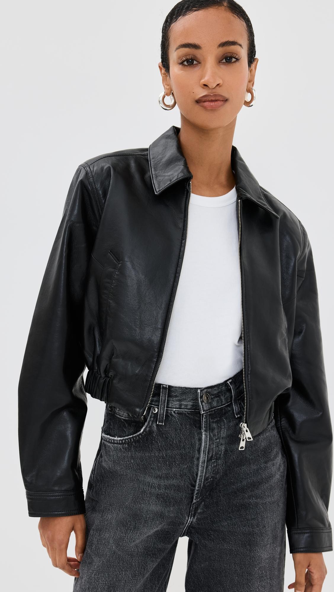 essie recycled leather cropped jacket