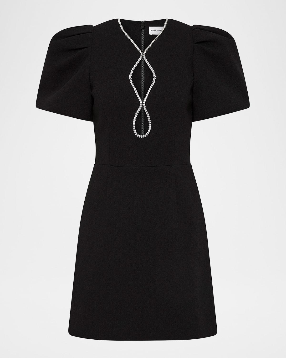 estella cutout crystal-trim mini dress