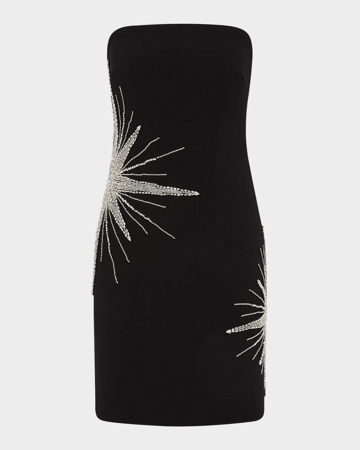 estella strapless crystal mini dress