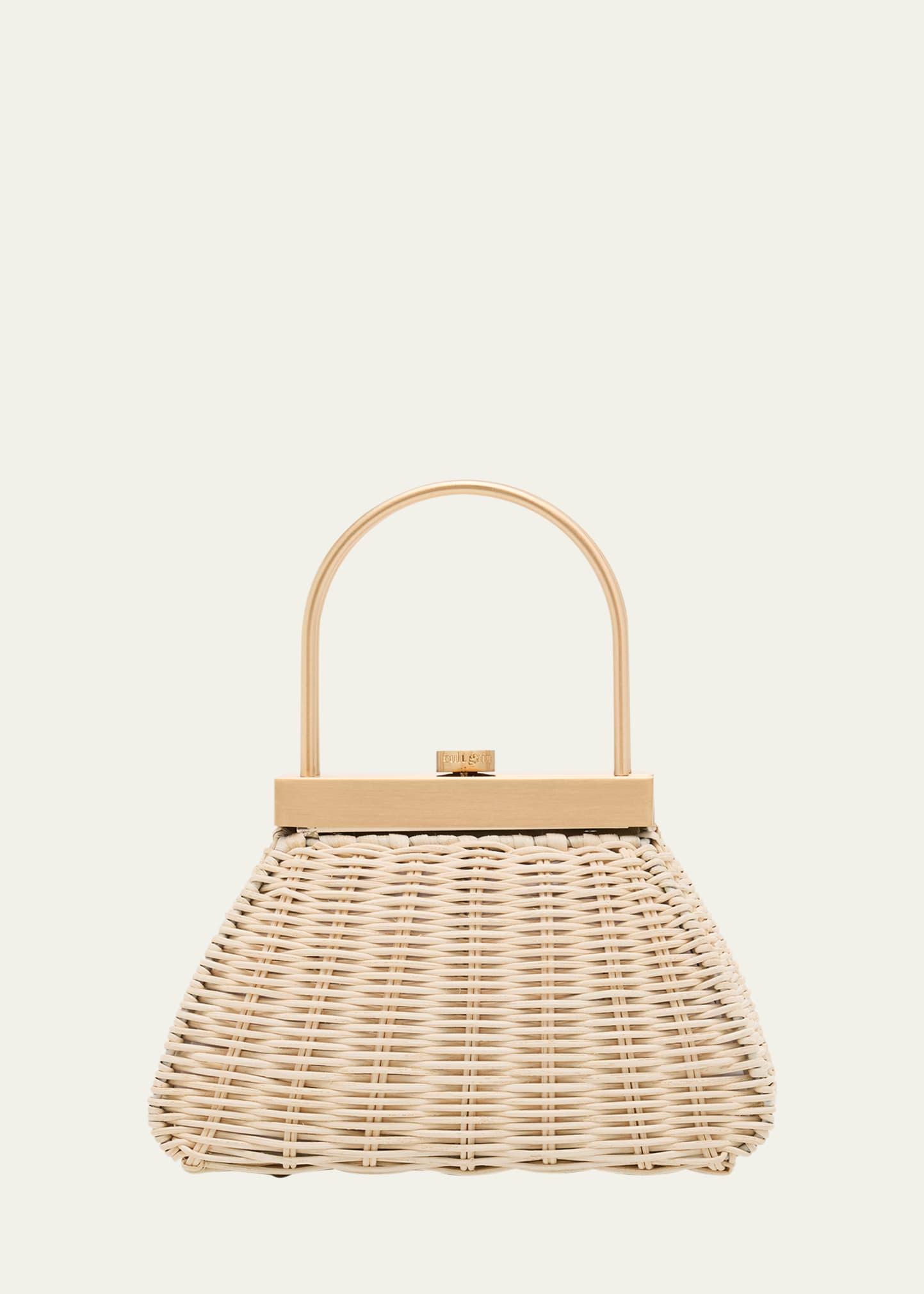 estelle rattan top-handle bag