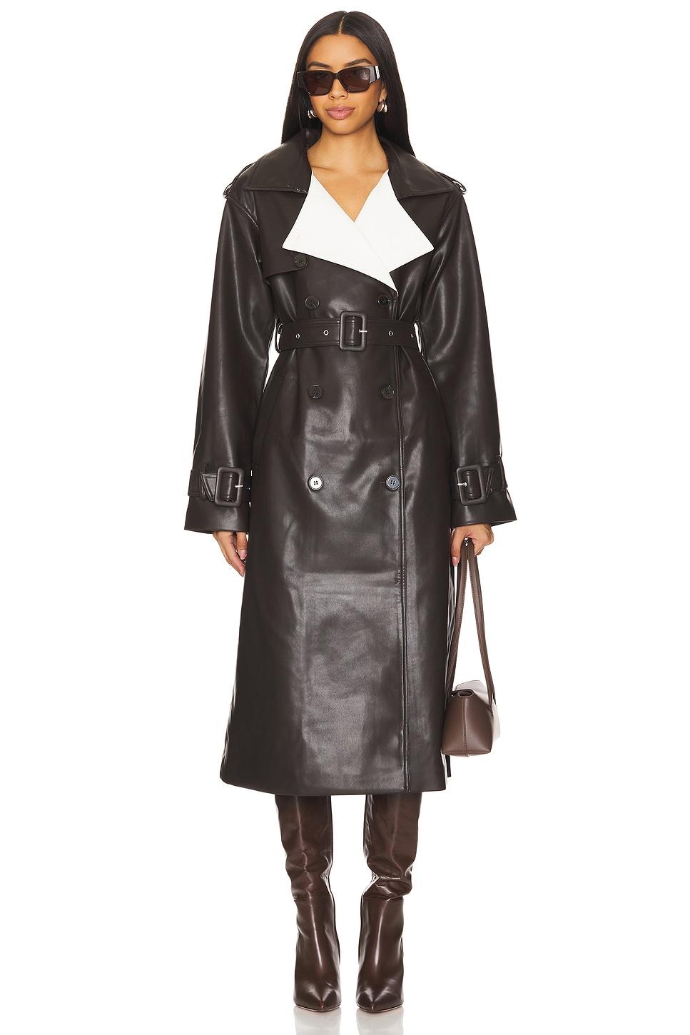 estelle vegan leather trench coat