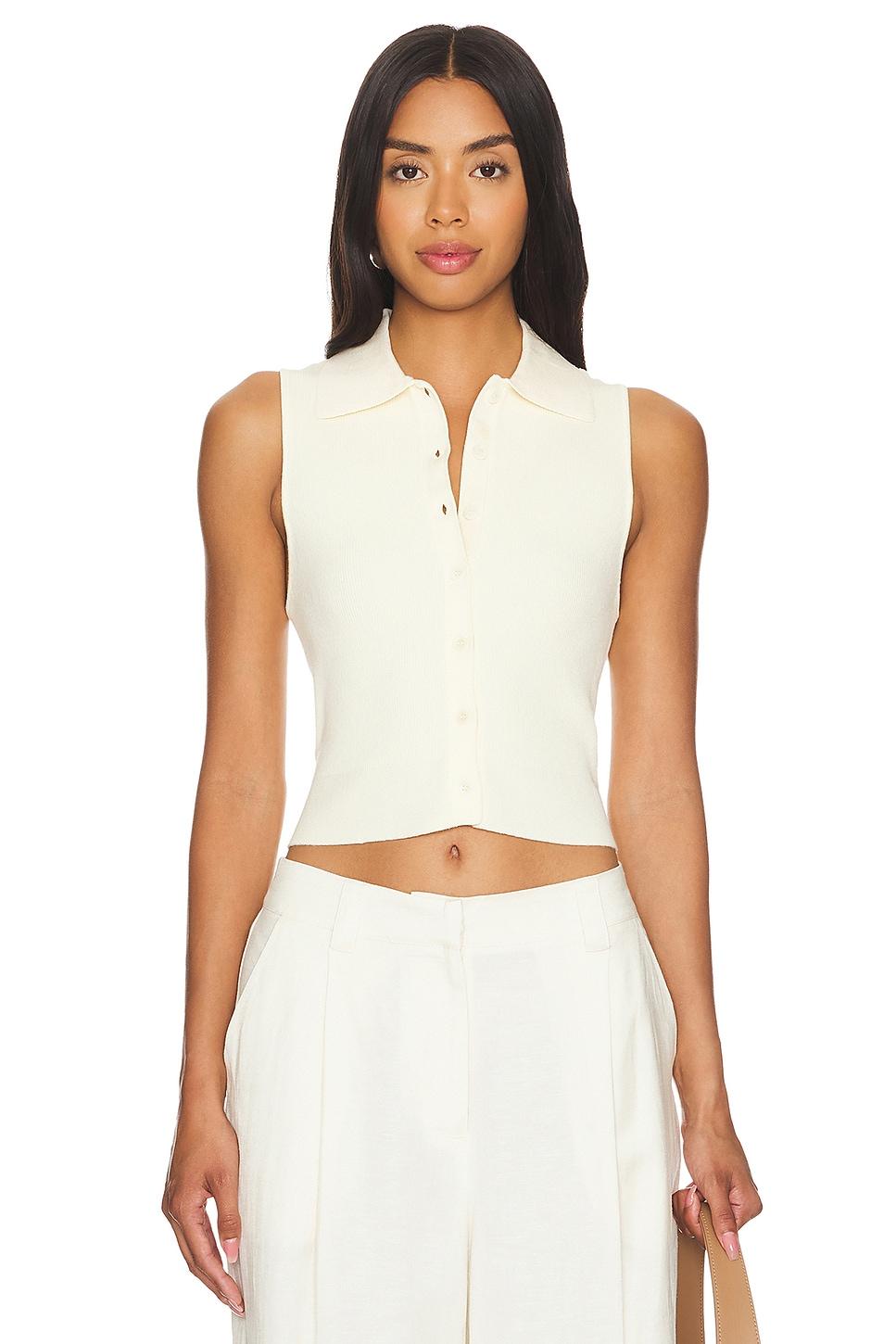 esti sleeveless polo vest top