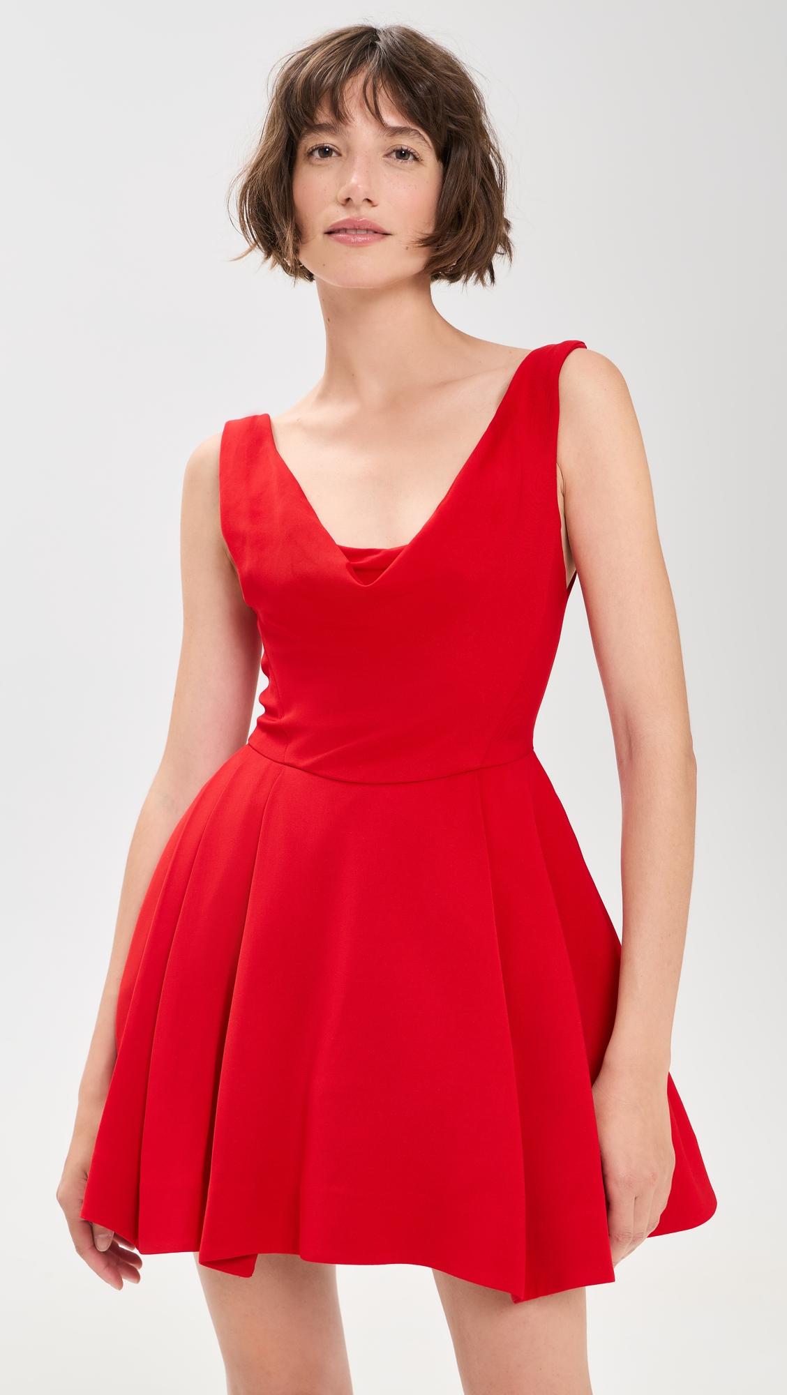 estrella draped flare mini dress