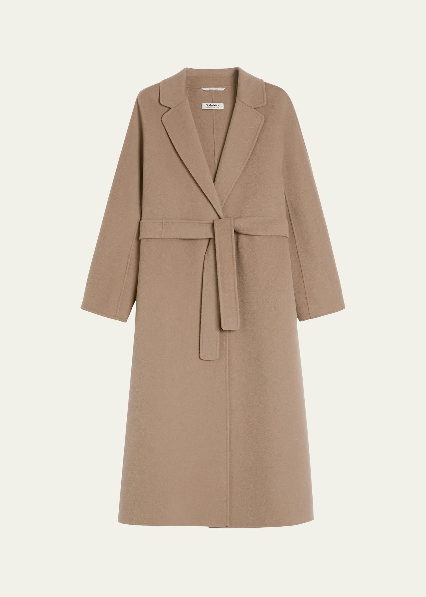 esturia wool belted wrap coat