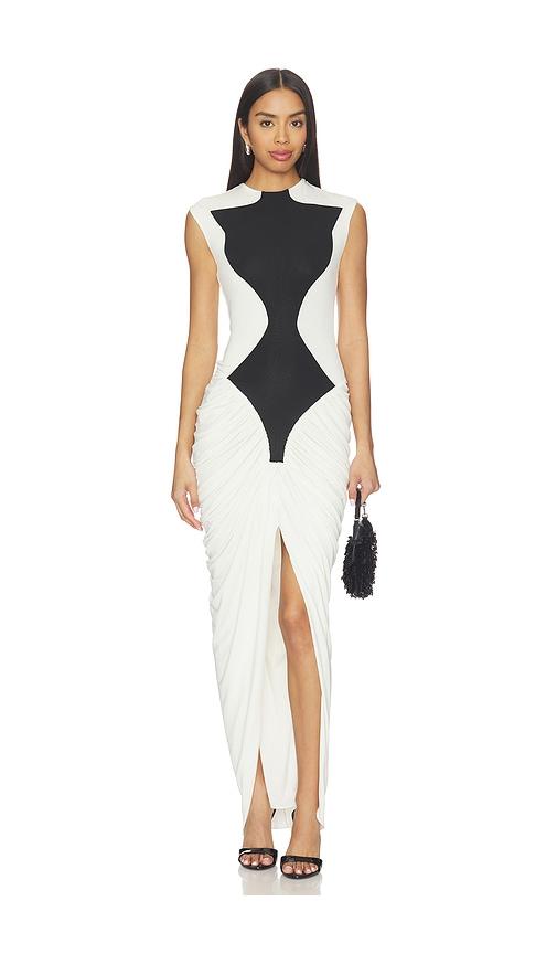 et ochs dion dress in black,white.