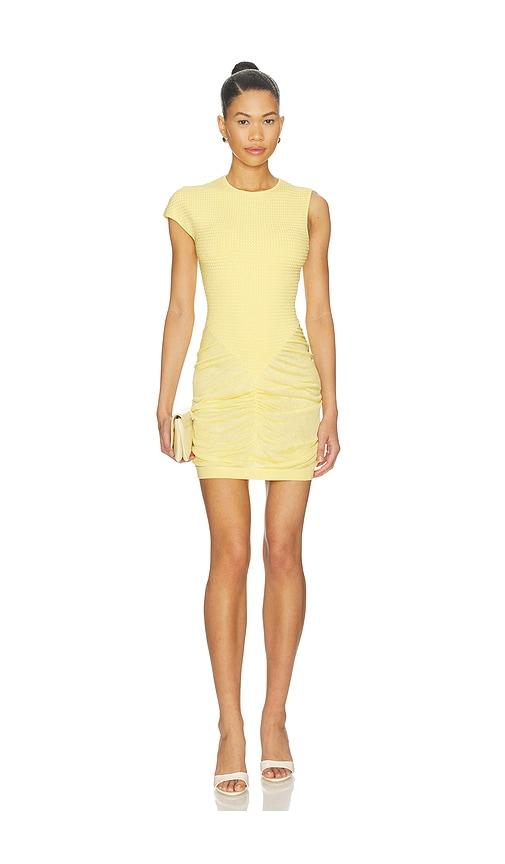 et ochs ingrid knit mini dress in yellow.