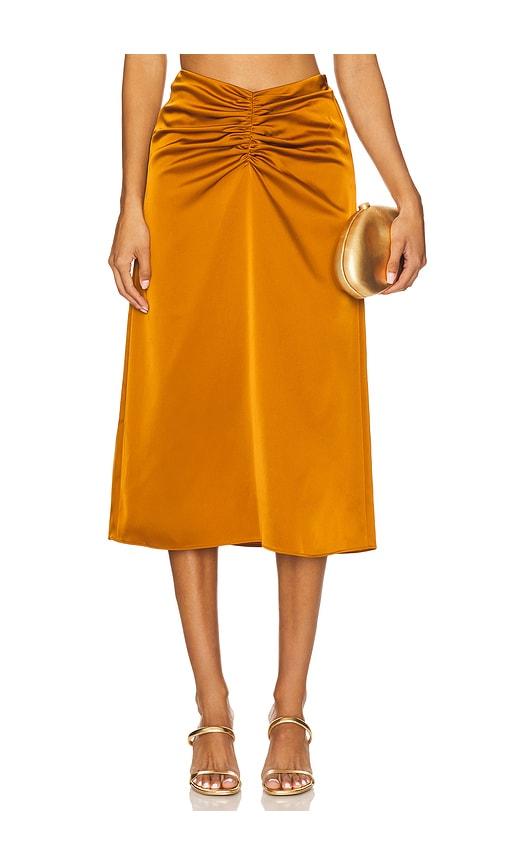 et ochs lain skirt in orange.