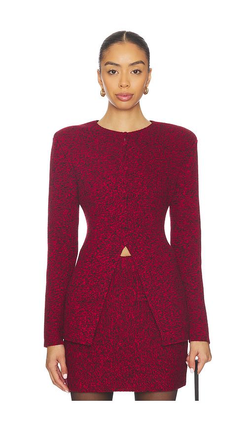 et ochs mischa knit cardigan in red.
