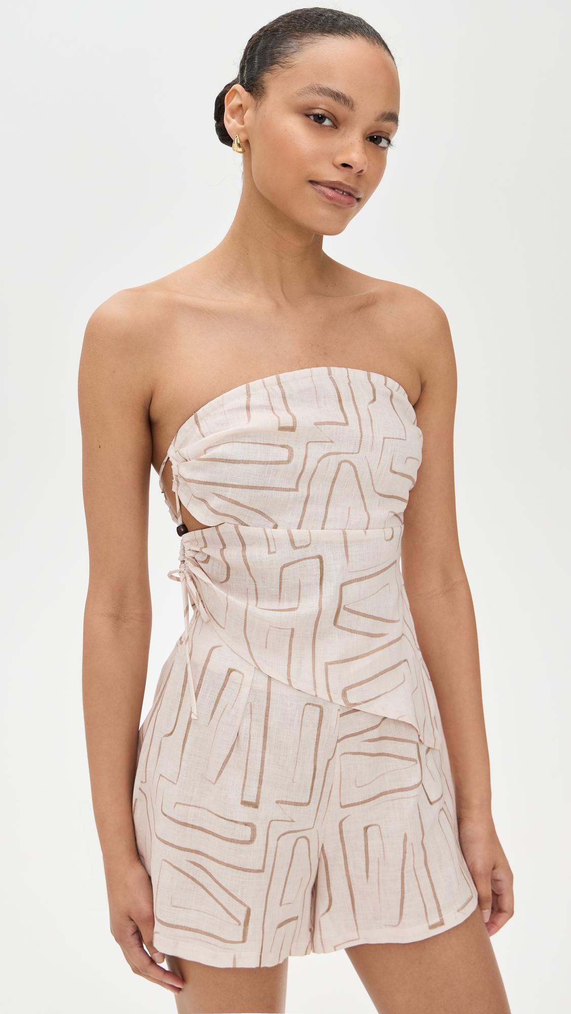 etch sunrays linen top