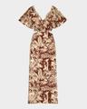eternal jungle ruffle cutout ankle dress