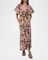 eternal jungle ruffle cutout ankle dress