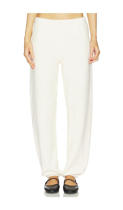 eterne classic reverse french terry sweatpant in cream.