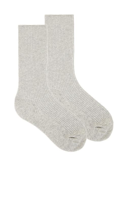 eterne classic rib socks in grey.