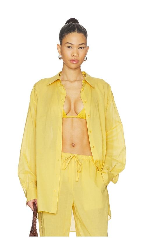 eterne cotton lucien top in yellow.