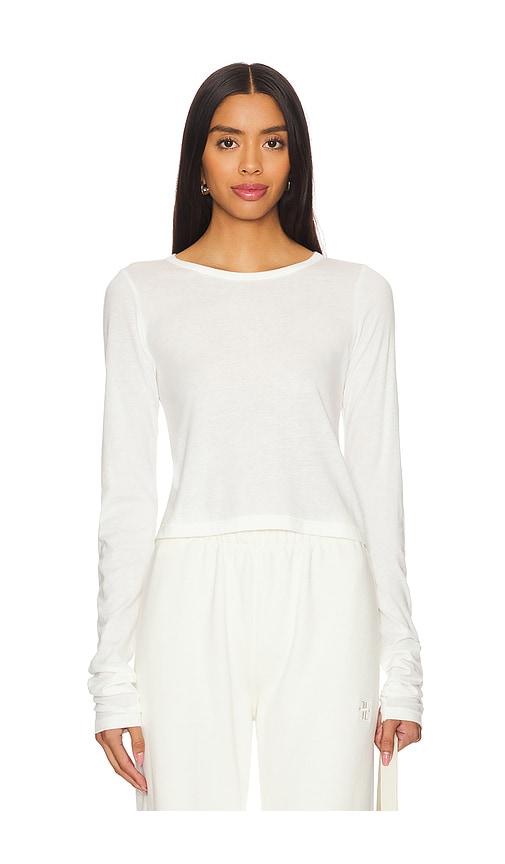 eterne long sleeve baby tee in ivory.