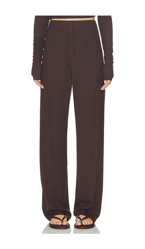 eterne lounge pant in chocolate.