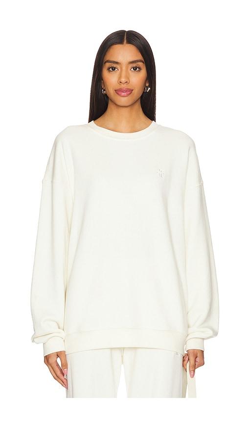 eterne oversized crewneck sweatshirt in white.