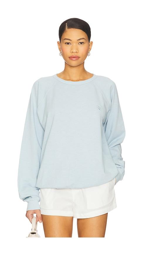 eterne oversized lightweight french terry raglan sweatshirt in baby blue.