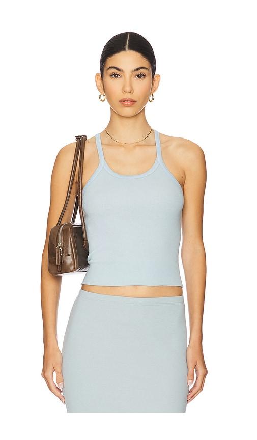 eterne rib tank top in blue.