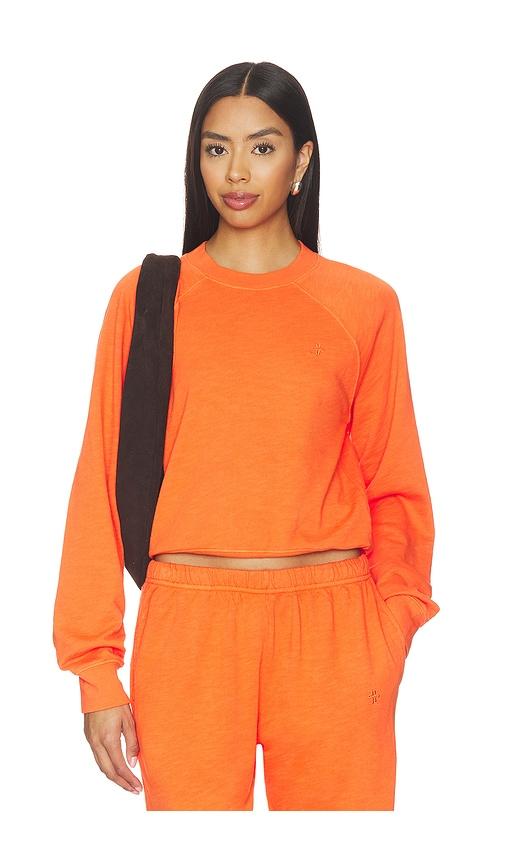 eterne shrunken raglan sweatshirt in orange.